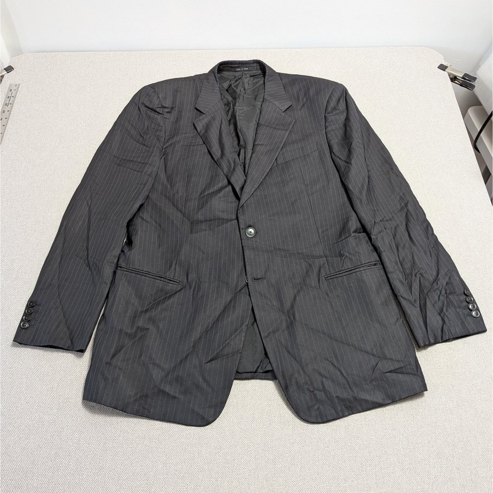 Armani Collezioni Men's 46L Navy Pinstripe Wool Silk Sport Coat Jacket Prom